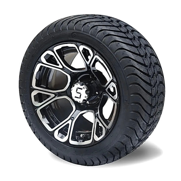 215/35 – 12″ Machined/Gloss Black Tyre and Wheel Combo