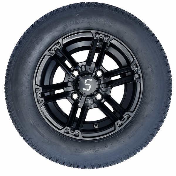 205/50-10″ Matte Black Tyre and Wheel Combo