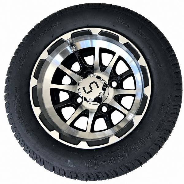 205/50-10″ Machined Gloss Black Tyre and Wheel Combo