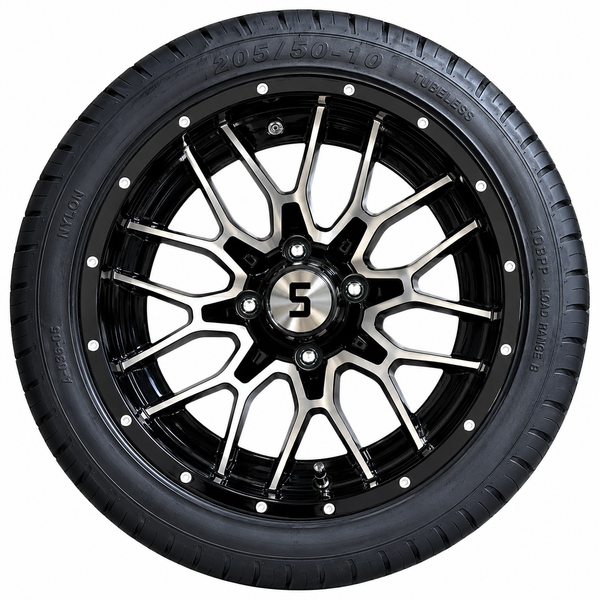 225/30-14″ Machined/Gloss Black Tyre and Wheel Combo